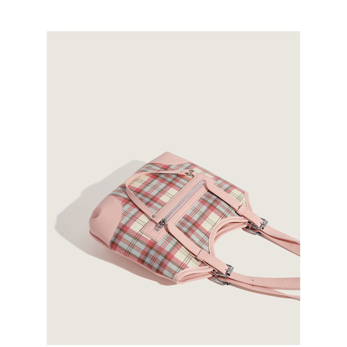 CHARHP&KEJNT2024 Checkered New Commuter Versatile Underarm Tote Contrast Shoulder Bag_voghion.com