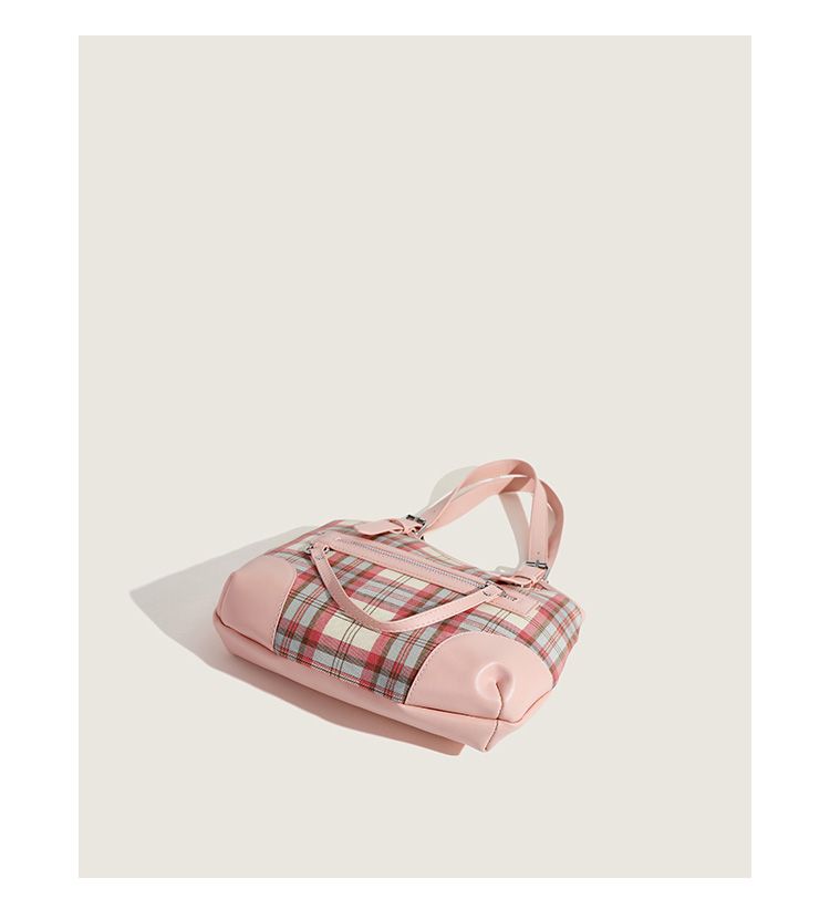 CHARHP&KEJNT2024 Checkered New Commuter Versatile Underarm Tote Contrast Shoulder Bag_voghion.com