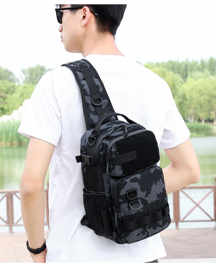 Wasserdichte Luya-Tasche, Schulterbrusttasche, multifunktionale Luya-Rutentasche, praktische Cross-Riding-Umhängetasche zum Outdoor-Angeln in Camouflage_voghion.com