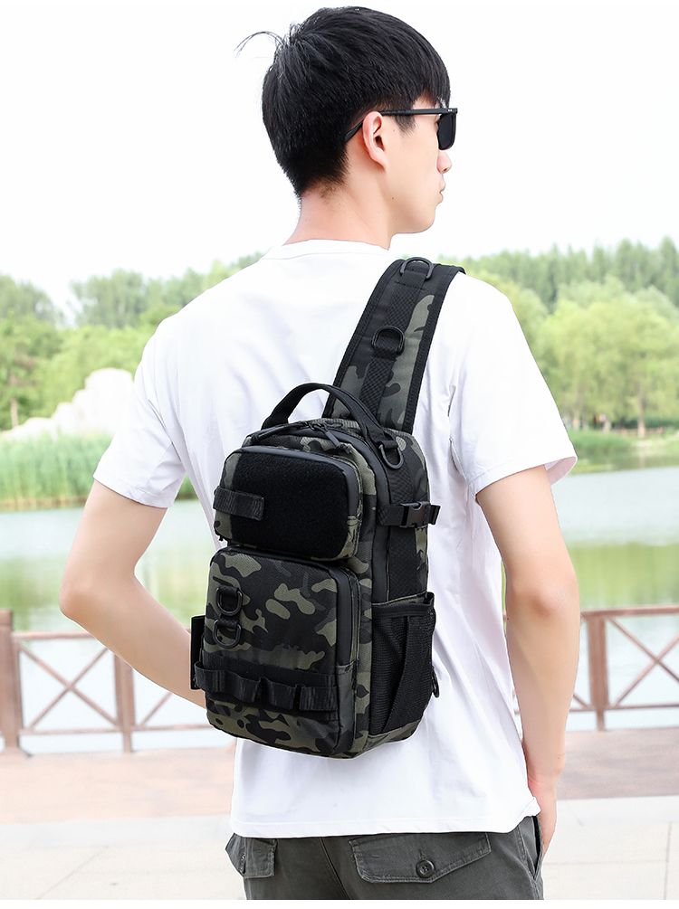 Wasserdichte Luya-Tasche, Schulterbrusttasche, multifunktionale Luya-Rutentasche, praktische Cross-Riding-Umhängetasche zum Outdoor-Angeln in Camouflage_voghion.com