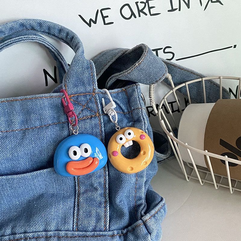 Geometric Big Mouth Keychain Cute Resin Doll Backpack Accessory_voghion.com