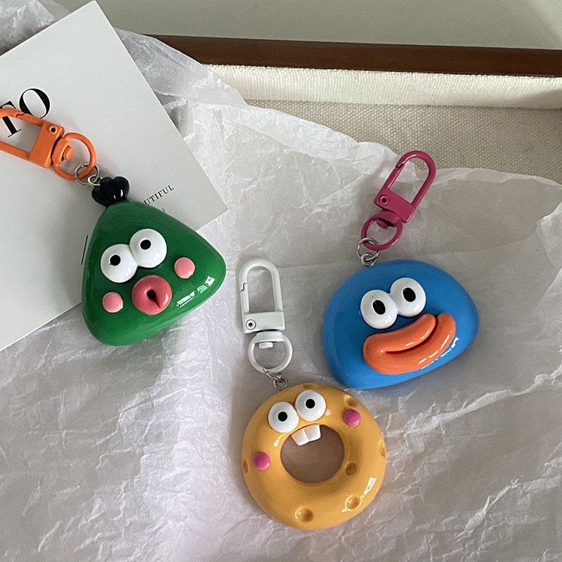 Geometric Big Mouth Keychain Cute Resin Doll Backpack Accessory_voghion.com