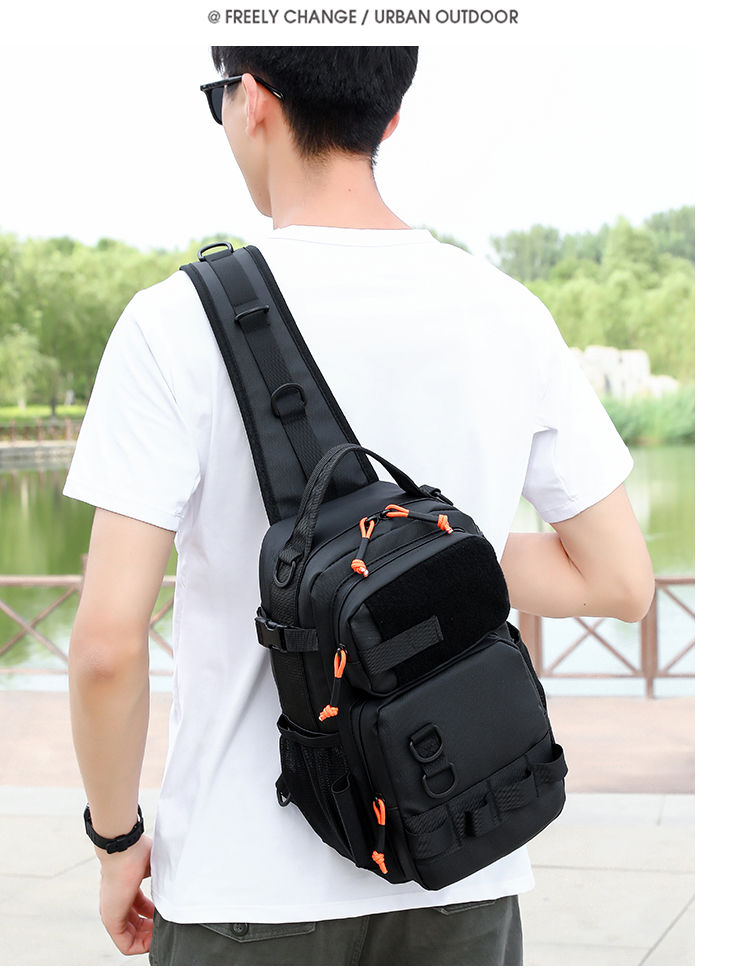Wasserdichte Luya-Tasche, Schulterbrusttasche, multifunktionale Luya-Rutentasche, praktische Cross-Riding-Umhängetasche zum Outdoor-Angeln in Camouflage_voghion.com