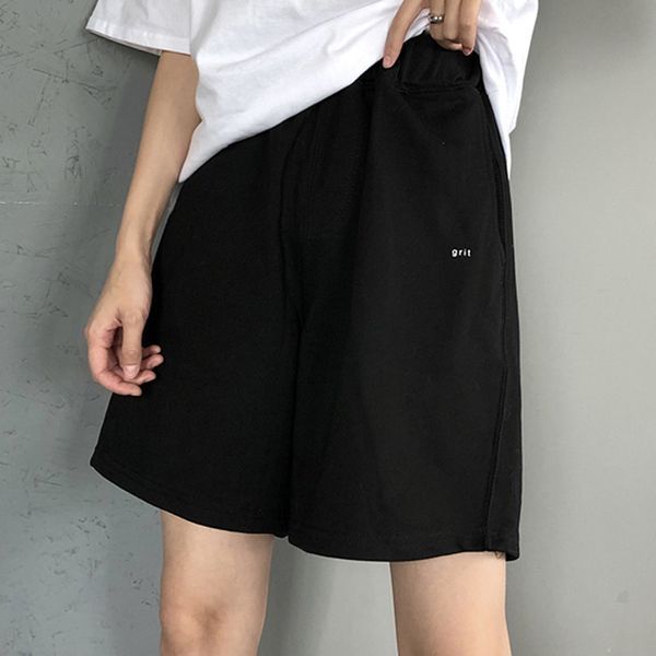 100% pure cotton trousers women's summer BF medium pants straight Hong Kong style loose wide leg casual sports shorts ins trend