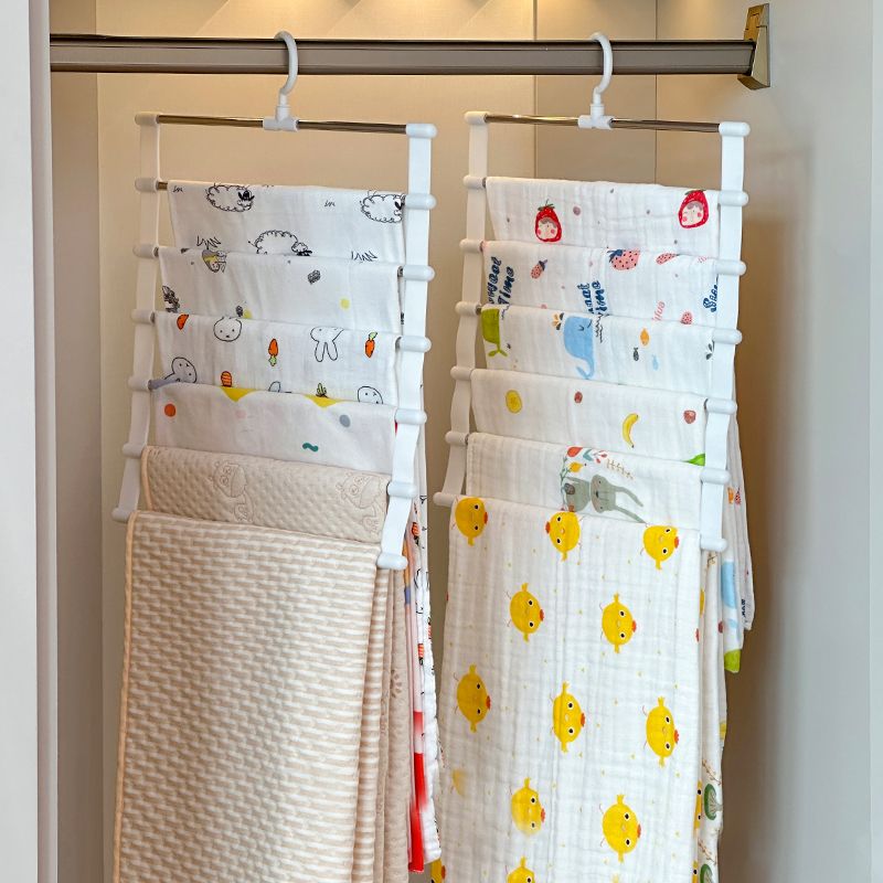 Bath Towel Storage Cotton Gauze Mesh Clothes Drying Rack Children's Wardrobe Organizer Hanger Home Bedroom_voghion.com