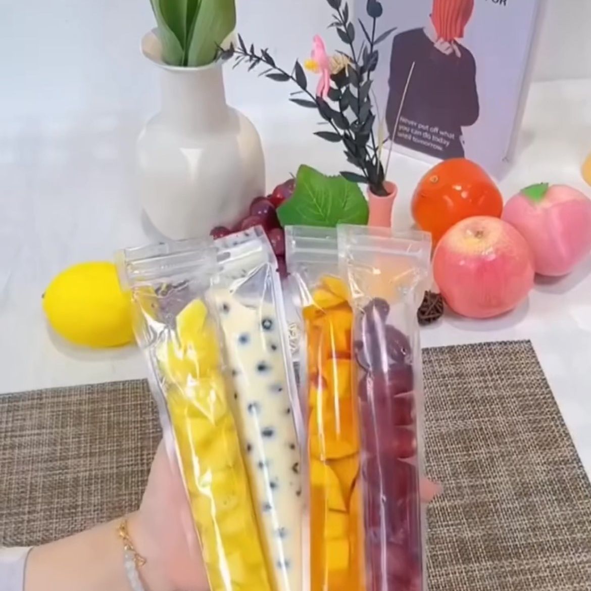 食品级一次性冰袋碎碎冰棒棒冰袋子水果果冻袋冰棍猫条防漏自封袋 图片 2