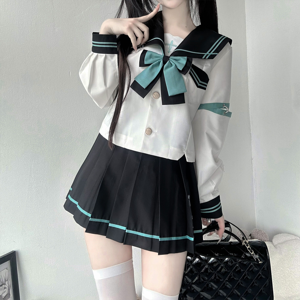 原创正版水手服jk套装日系可爱学生校服可拆卸袖子校供夏漓川JK