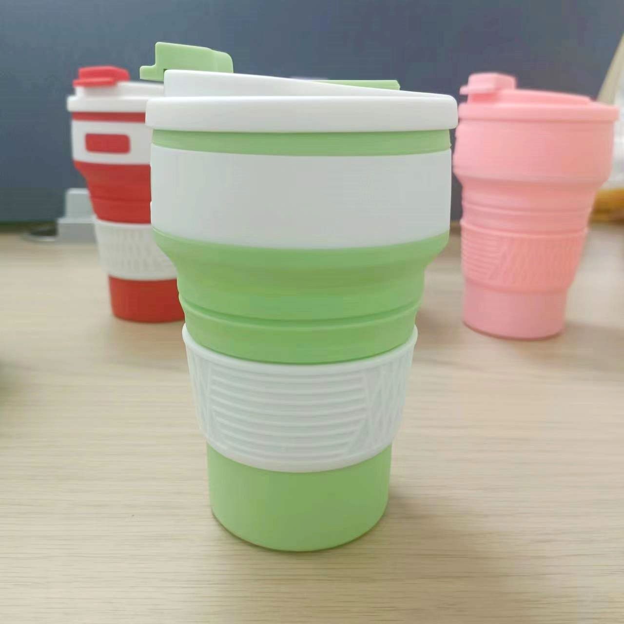 Bicchiere pieghevole in silicone alimentare per viaggi outdoor_voghion.com
