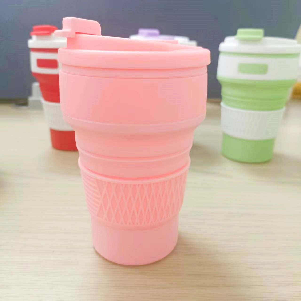 Bicchiere pieghevole in silicone alimentare per viaggi outdoor_voghion.com