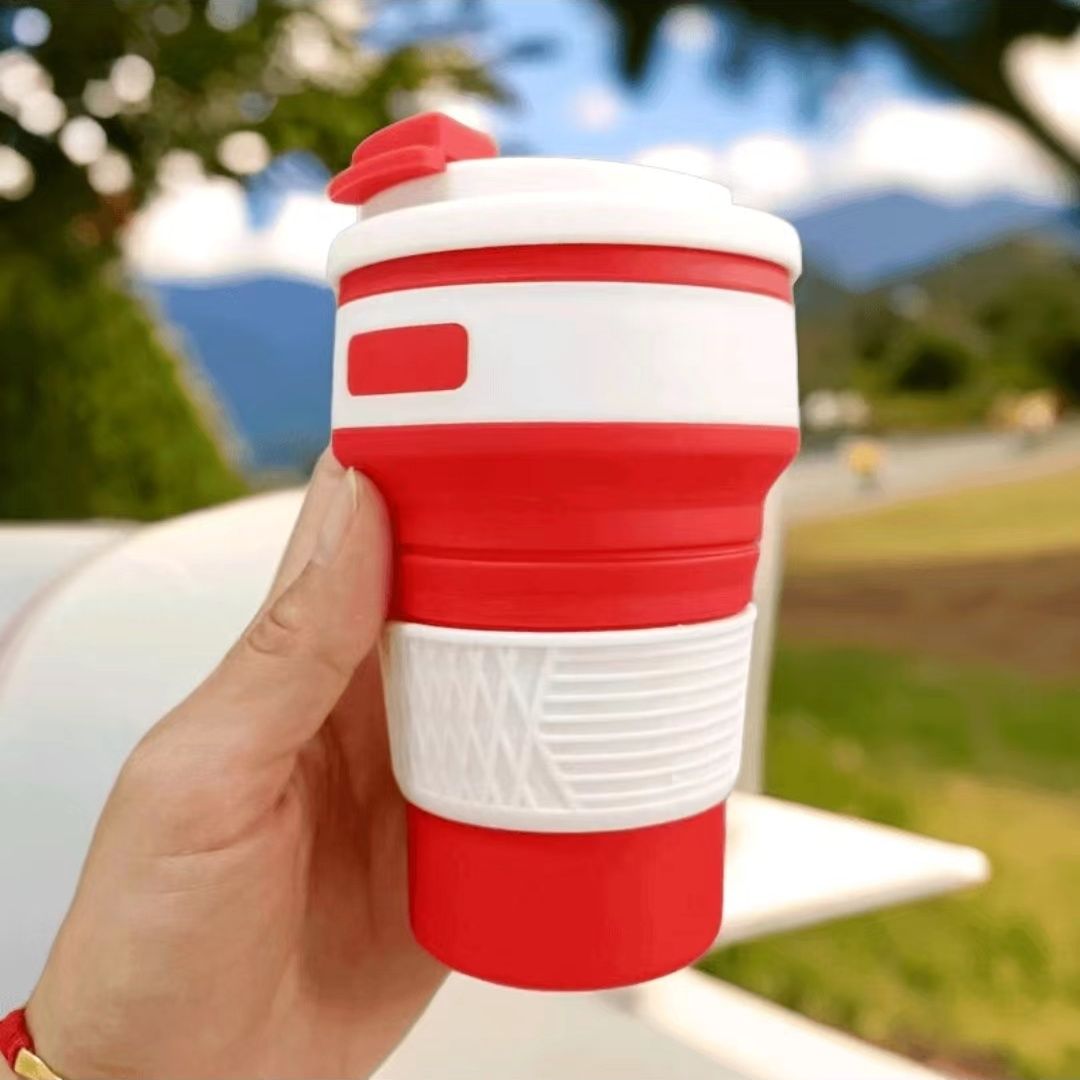 Bicchiere pieghevole in silicone alimentare per viaggi outdoor_voghion.com