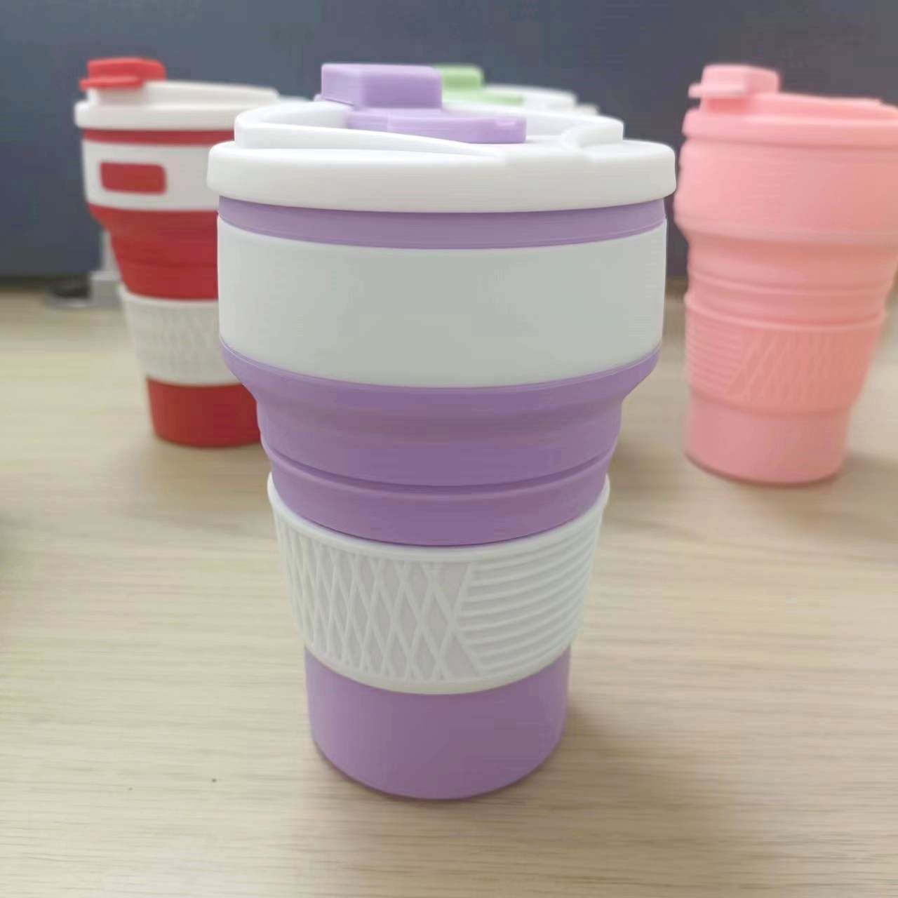 Bicchiere pieghevole in silicone alimentare per viaggi outdoor_voghion.com