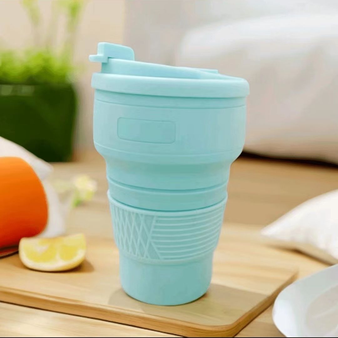 Bicchiere pieghevole in silicone alimentare per viaggi outdoor_voghion.com