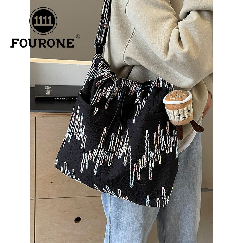 FOUR ONE Damen-Einkaufstasche, großes Fassungsvermögen, kann diagonal getragen werden, neue lässige Single-Shoulder-College-Studentenklasse_voghion.com
