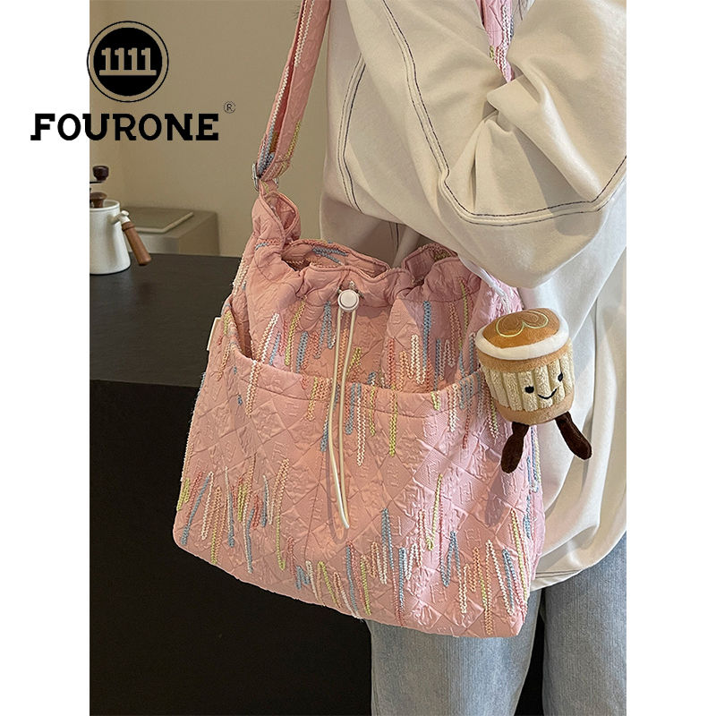 FOUR ONE Damen-Einkaufstasche, großes Fassungsvermögen, kann diagonal getragen werden, neue lässige Single-Shoulder-College-Studentenklasse_voghion.com