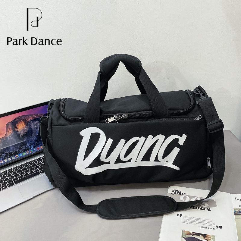 Large Capacity Letter Print Duffle Bag, Nylon Mesh Gym Sports Tote Bag With Detachable Strap, Multi-Pocket Weekend Travel Carry On Bag For Men Women_voghion.com