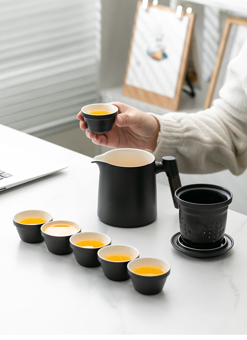 Portable Tea Set For Outdoors Ceramic Travel Teapot And Cup Kit_voghion.com