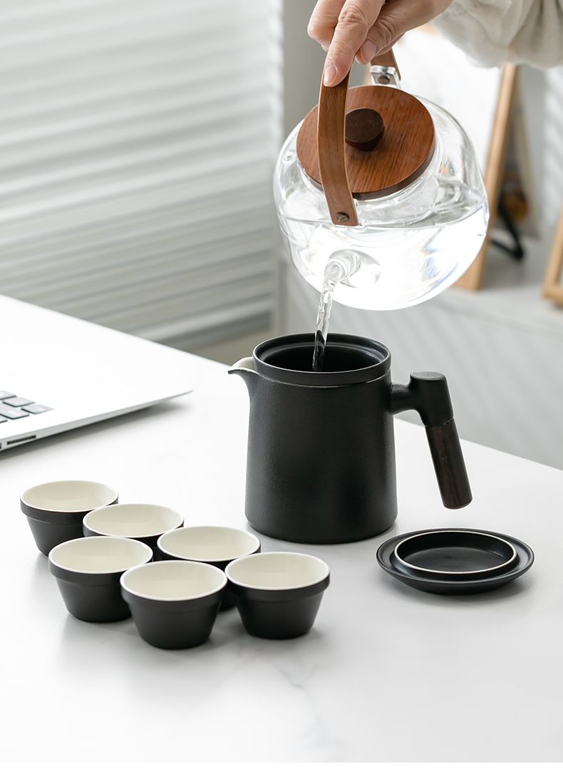 Portable Tea Set For Outdoors Ceramic Travel Teapot And Cup Kit_voghion.com