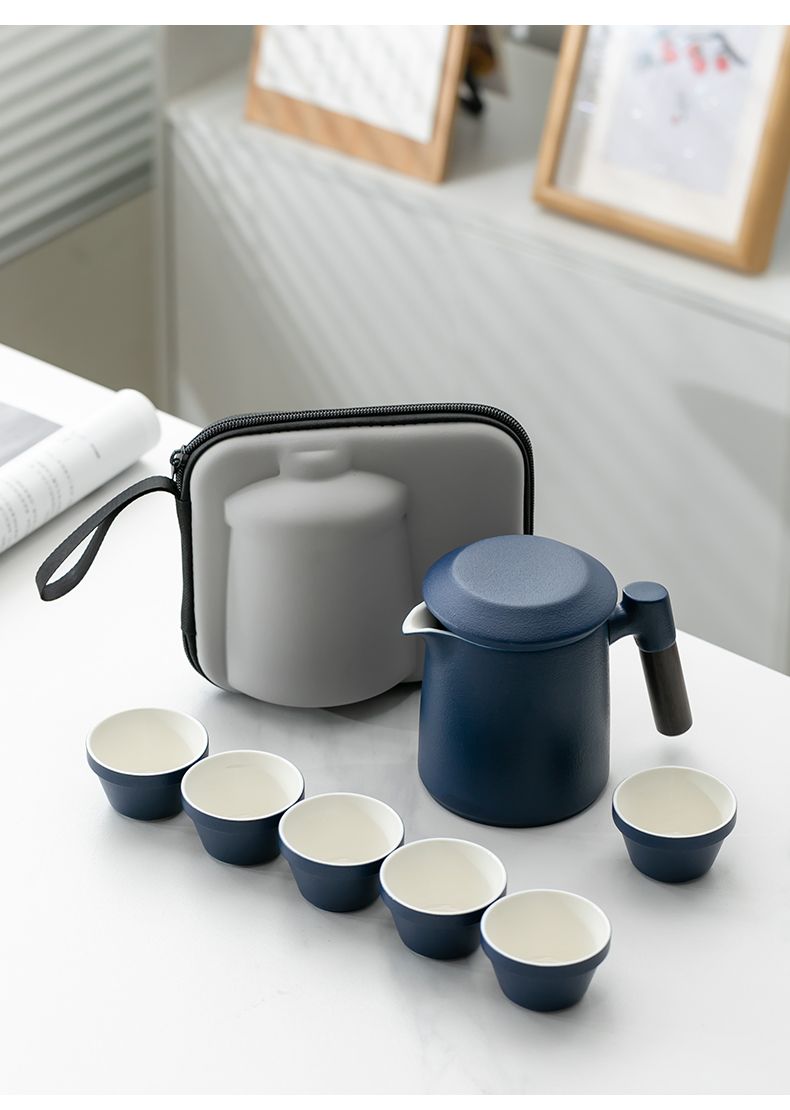 Portable Tea Set For Outdoors Ceramic Travel Teapot And Cup Kit_voghion.com