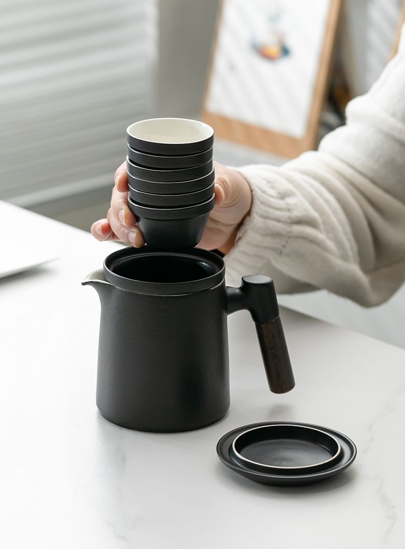 Portable Tea Set For Outdoors Ceramic Travel Teapot And Cup Kit_voghion.com