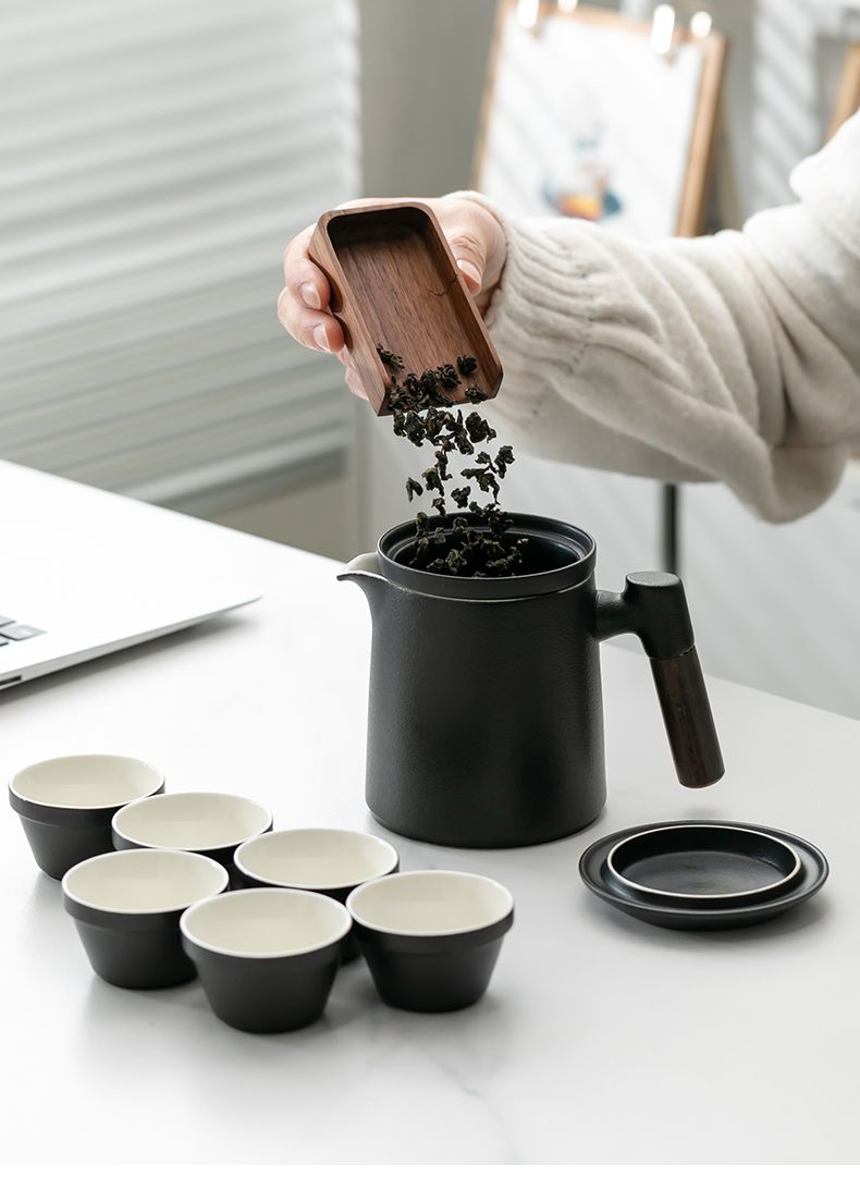 Portable Tea Set For Outdoors Ceramic Travel Teapot And Cup Kit_voghion.com