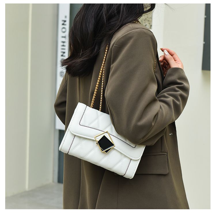 CHARHP&KEJNT piccola borsa a catena con griglia di diamanti in stile profumato, alla moda e di alta qualità, borsa a tracolla versatile_voghion.com