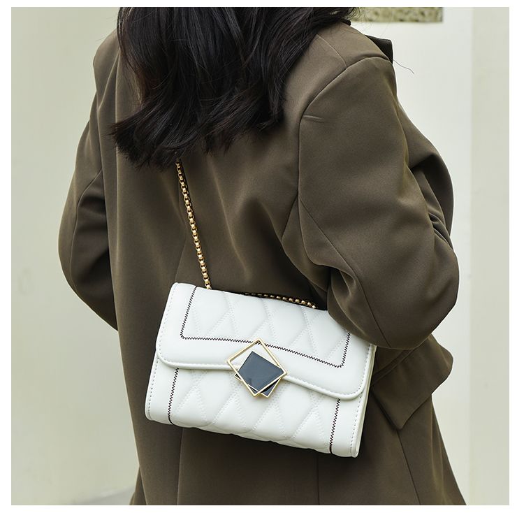 CHARHP&KEJNT piccola borsa a catena con griglia di diamanti in stile profumato, alla moda e di alta qualità, borsa a tracolla versatile_voghion.com