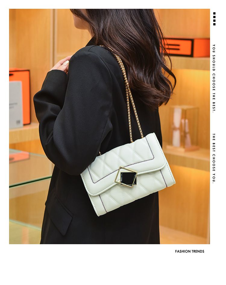 CHARHP&KEJNT piccola borsa a catena con griglia di diamanti in stile profumato, alla moda e di alta qualità, borsa a tracolla versatile_voghion.com