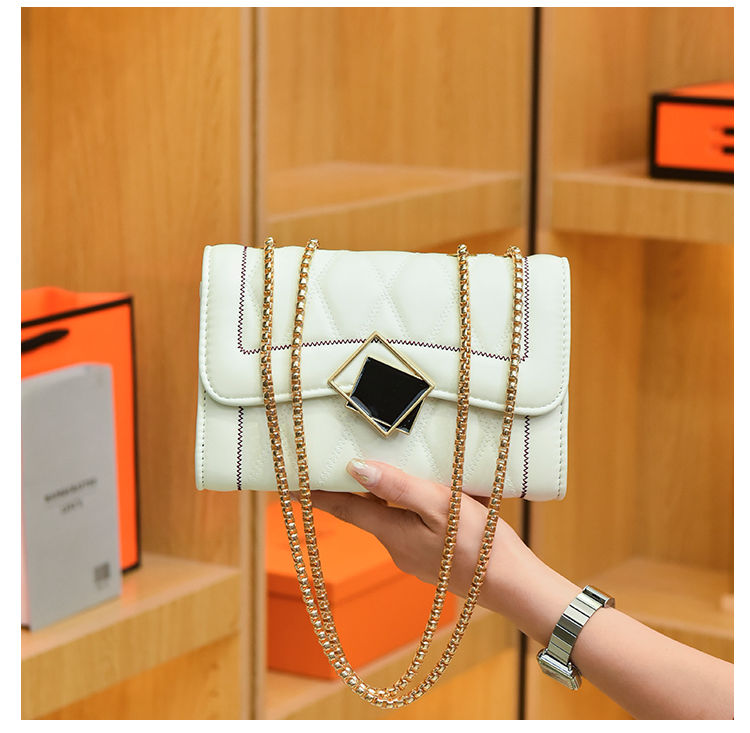 CHARHP&KEJNT piccola borsa a catena con griglia di diamanti in stile profumato, alla moda e di alta qualità, borsa a tracolla versatile_voghion.com