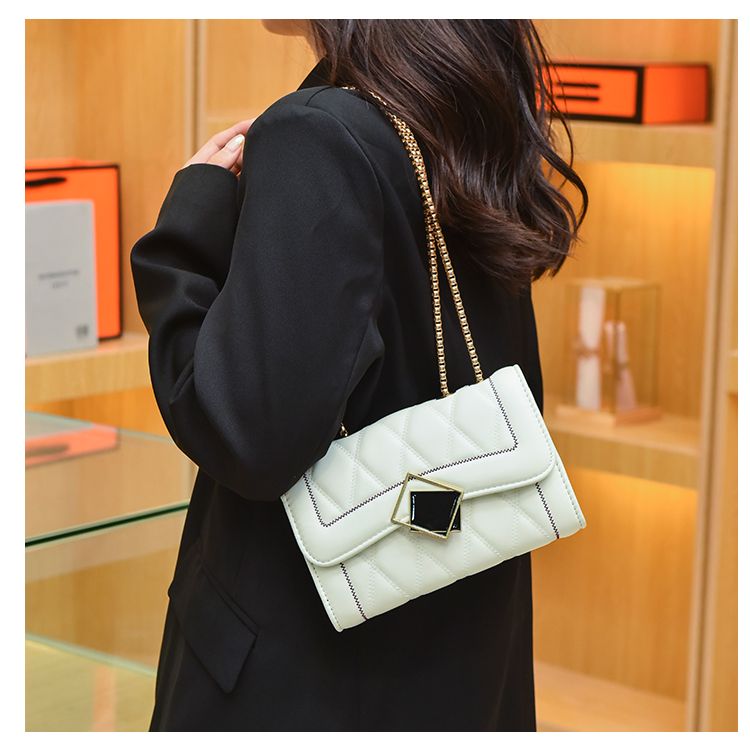 CHARHP&KEJNT piccola borsa a catena con griglia di diamanti in stile profumato, alla moda e di alta qualità, borsa a tracolla versatile_voghion.com