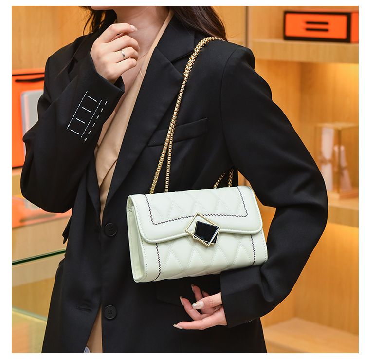 CHARHP&KEJNT piccola borsa a catena con griglia di diamanti in stile profumato, alla moda e di alta qualità, borsa a tracolla versatile_voghion.com