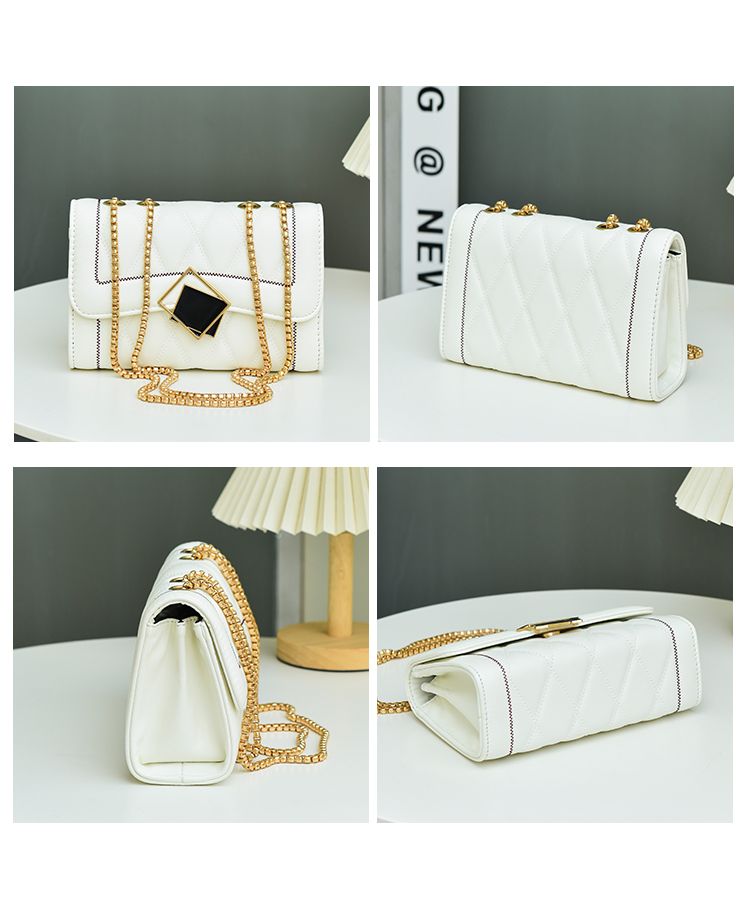 CHARHP&KEJNT piccola borsa a catena con griglia di diamanti in stile profumato, alla moda e di alta qualità, borsa a tracolla versatile_voghion.com