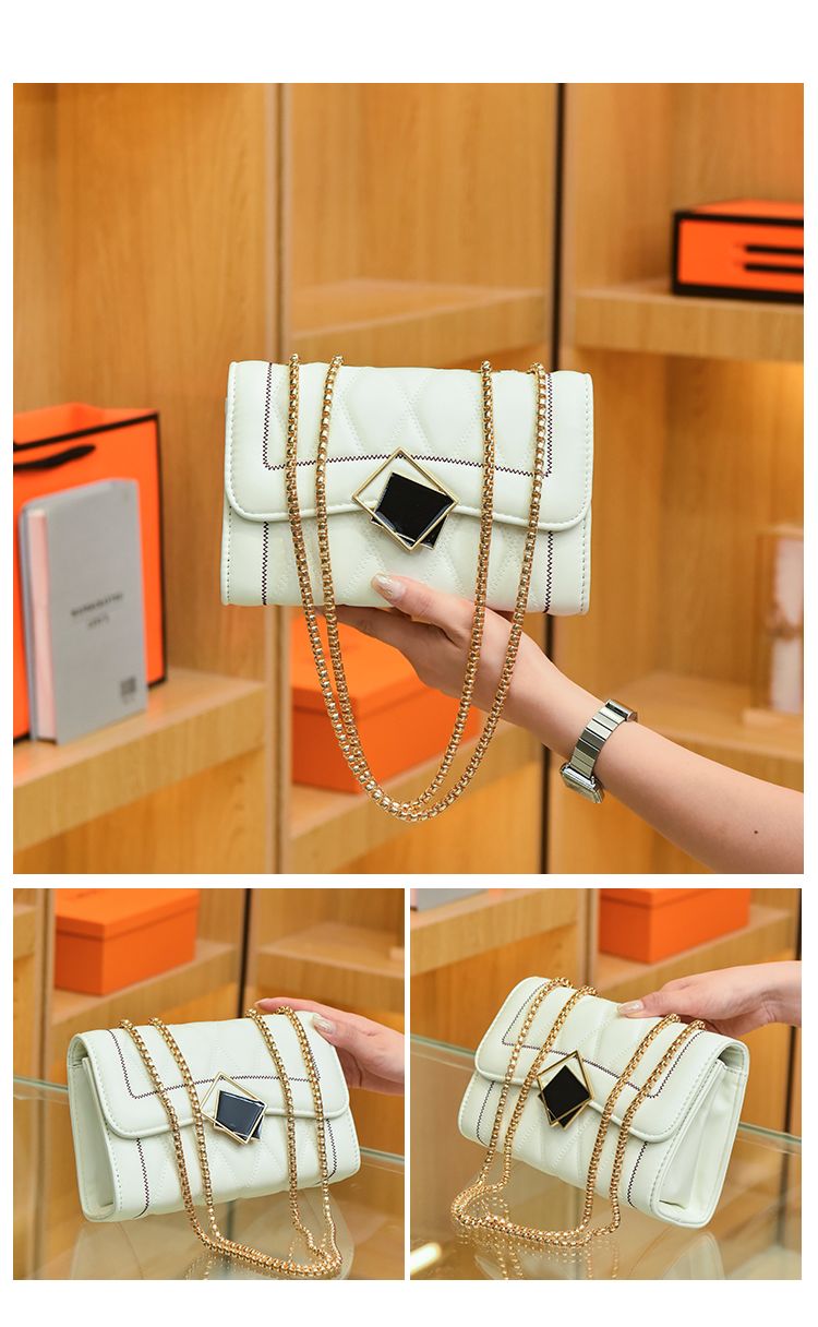 CHARHP&KEJNT piccola borsa a catena con griglia di diamanti in stile profumato, alla moda e di alta qualità, borsa a tracolla versatile_voghion.com