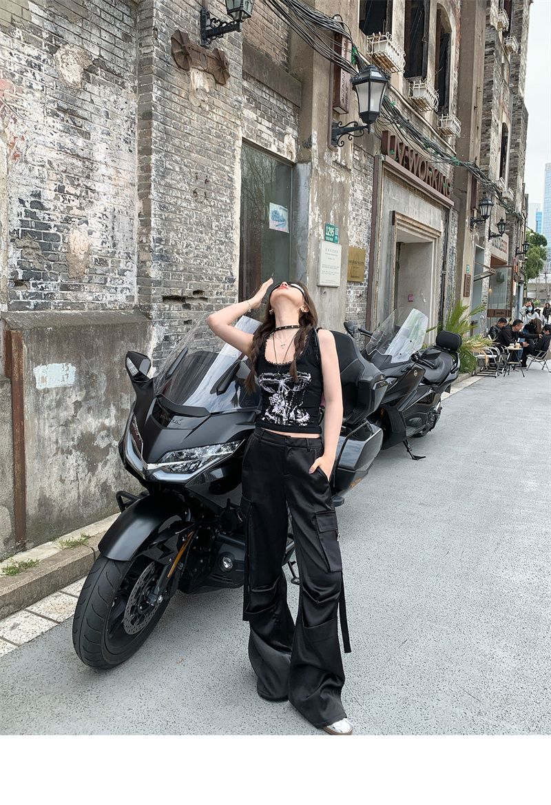 Hot Girl Retro European And American High Street Camisole For Women, Spring/summer Lace Trim Patchwork Slim-fit Short_ecoleips.com