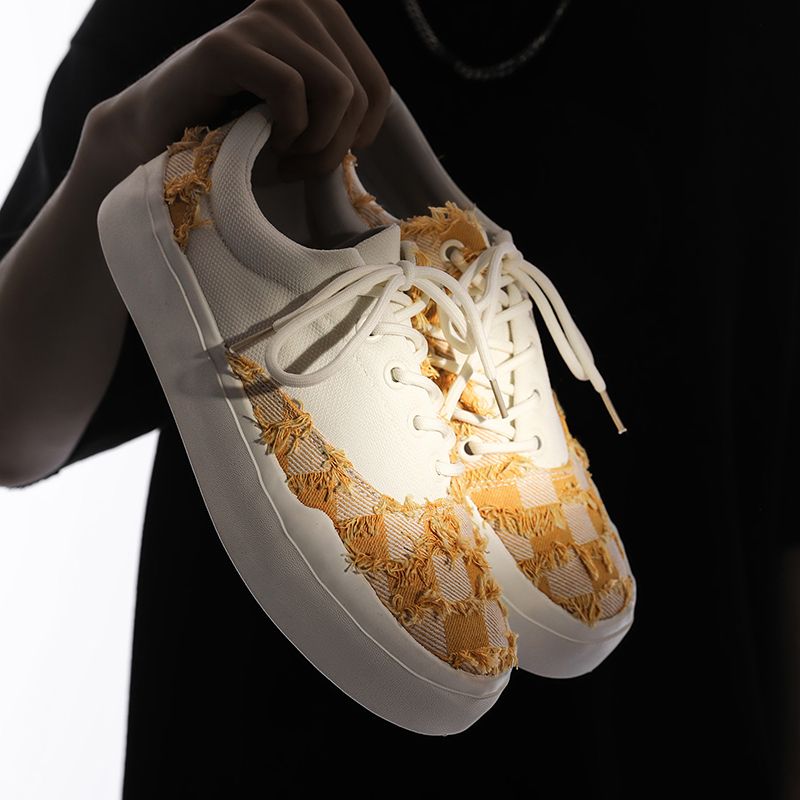 White Sneakers, Personalized Couple's Skate Men's Breathable Casual Versatile Canvas Low-top Skateboard Shoes, Niche_voghion.com