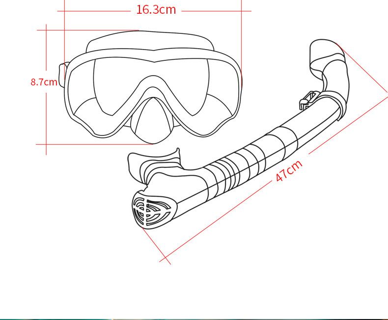 Set für Erwachsene Deep Water HD Anti-Fog Schwimmbrille Anti-Choke Schnorchelmaske Tauchausrüstung_voghion.com