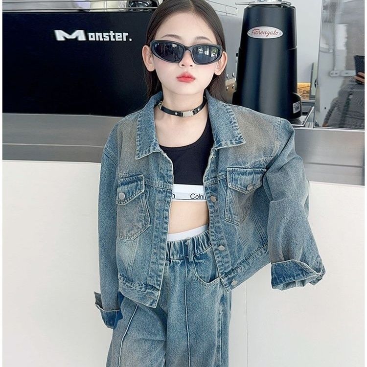 Mädchen Jeans Set Zweiteiliges Freizeitoutfit Für Den Frühling_voghion.com