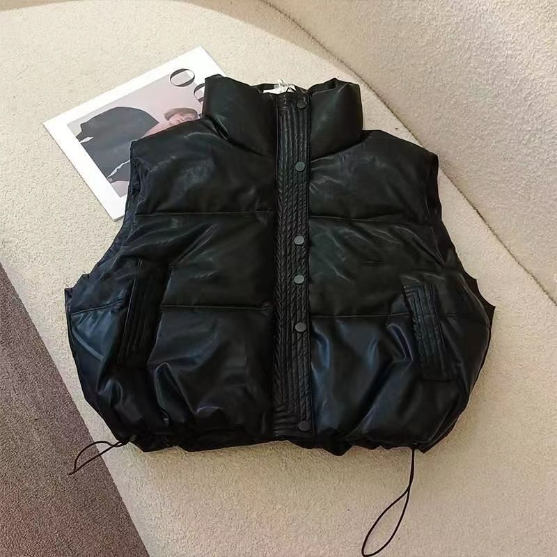 Dikke mm plus size donsvest van katoen, damesbovenkleding, stijlvolle herfst en winter 2024 nieuwe mouwloze camisolejas,_voghion.com