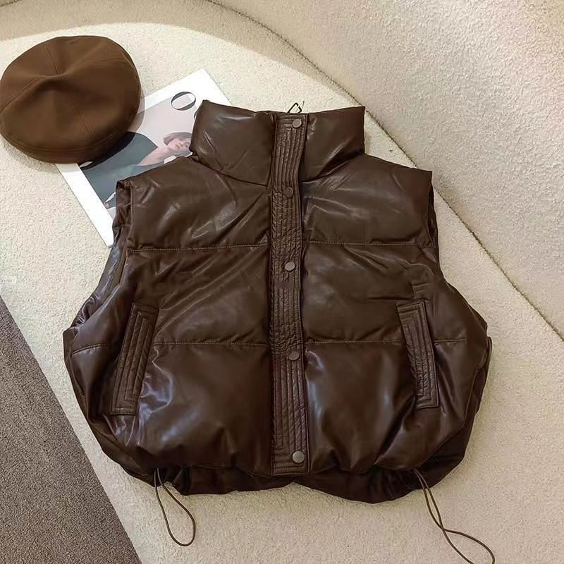 Dikke mm plus size donsvest van katoen, damesbovenkleding, stijlvolle herfst en winter 2024 nieuwe mouwloze camisolejas,_voghion.com