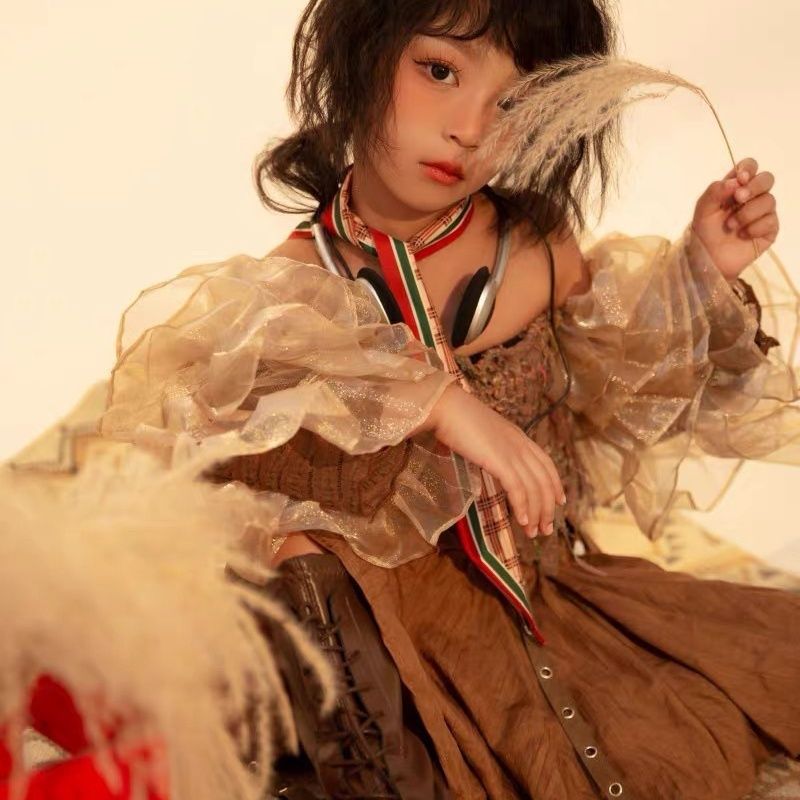 Mädchen Set Western Cowboy Punk Stil Outfit Für Kinder_voghion.com