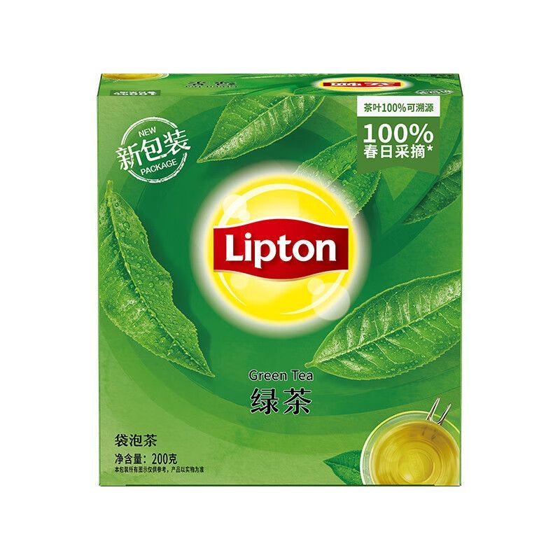 【立顿】绿茶安徽黄山商用茶包独立袋泡双囊茶包办公室下午茶正宗毛峰