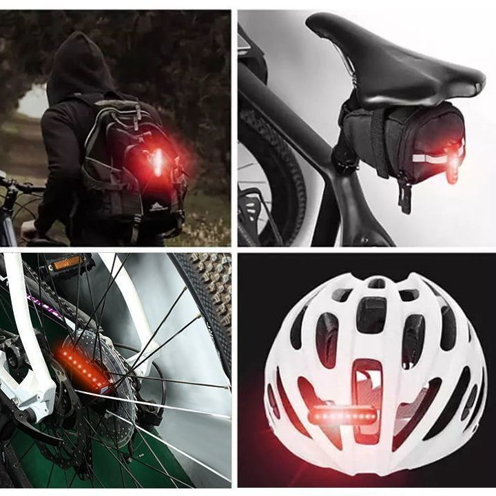 USB Rechargeable Bicycle Tail For Cycling, Motorcycle, Electric Bike, LED Mountain Bike Backpack Safety Warning Light_voghion.com