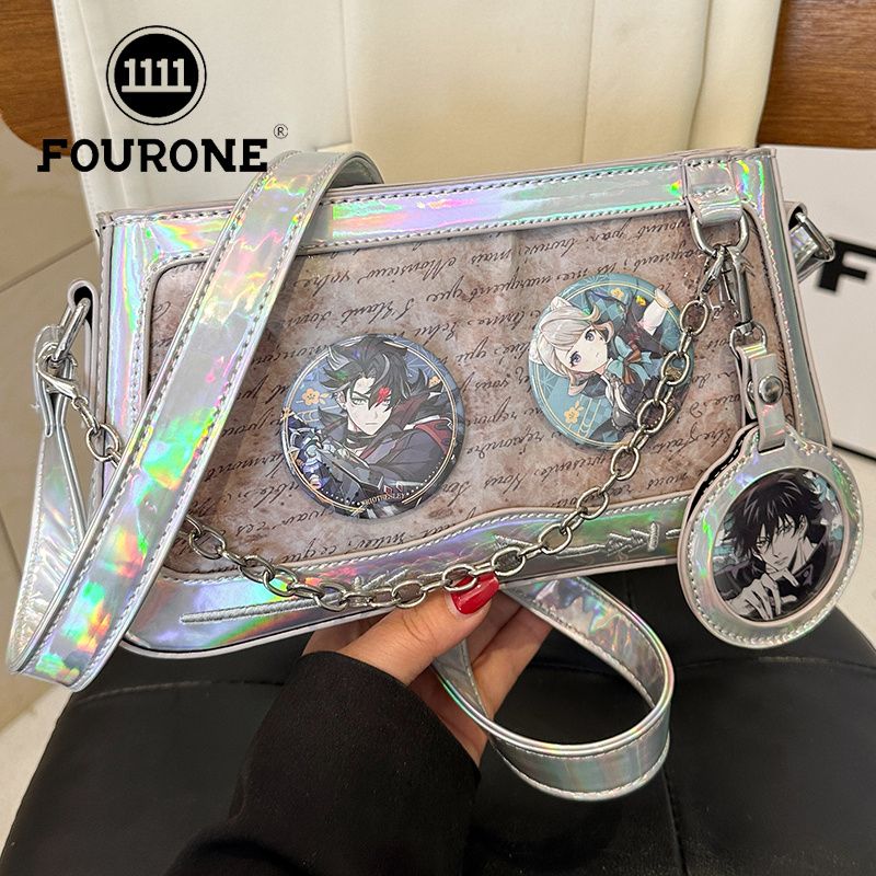 FOUR ONE Borsa a tracolla piccola quadrata trasparente da donna Spicy Wind Pain Sweet Cool Girl Heart_voghion.com