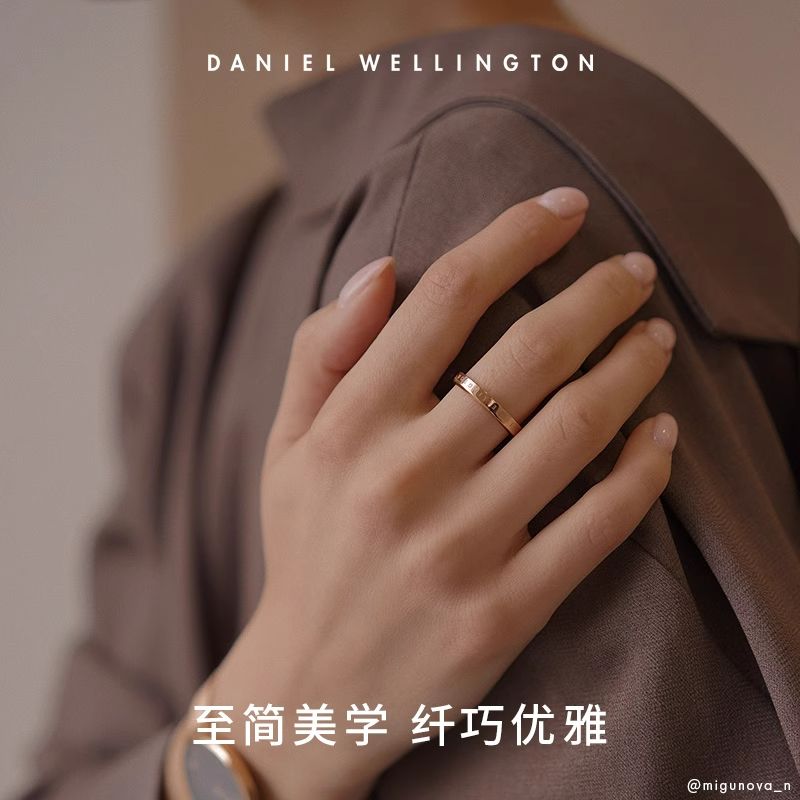 【马思纯同款】DW戒指女情侣款ins简约高级玫瑰金马年礼物送女友 图片 5
