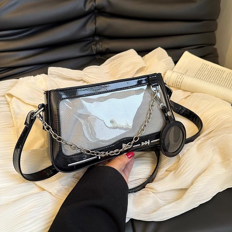 FOUR ONE Borsa a tracolla piccola quadrata trasparente da donna Spicy Wind Pain Sweet Cool Girl Heart_voghion.com