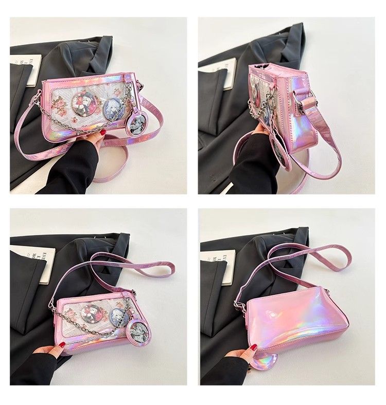 FOUR ONE Borsa a tracolla piccola quadrata trasparente da donna Spicy Wind Pain Sweet Cool Girl Heart_voghion.com