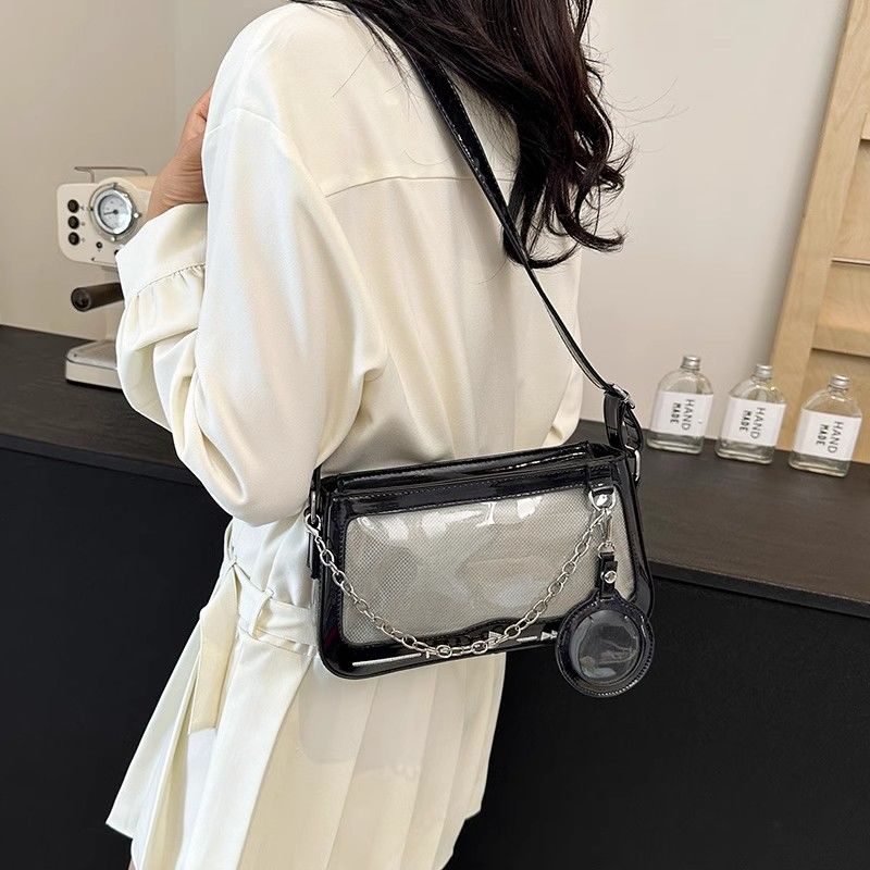 FOUR ONE Borsa a tracolla piccola quadrata trasparente da donna Spicy Wind Pain Sweet Cool Girl Heart_voghion.com