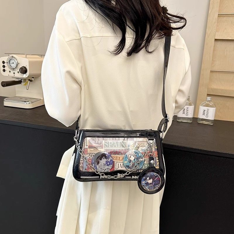 FOUR ONE Borsa a tracolla piccola quadrata trasparente da donna Spicy Wind Pain Sweet Cool Girl Heart_voghion.com