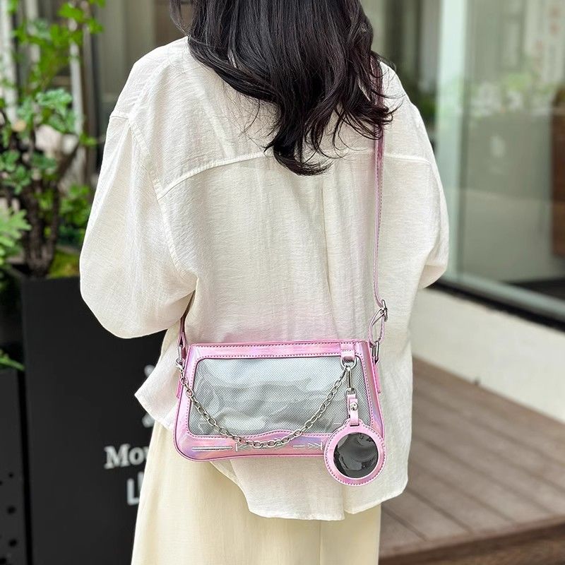 FOUR ONE Borsa a tracolla piccola quadrata trasparente da donna Spicy Wind Pain Sweet Cool Girl Heart_voghion.com
