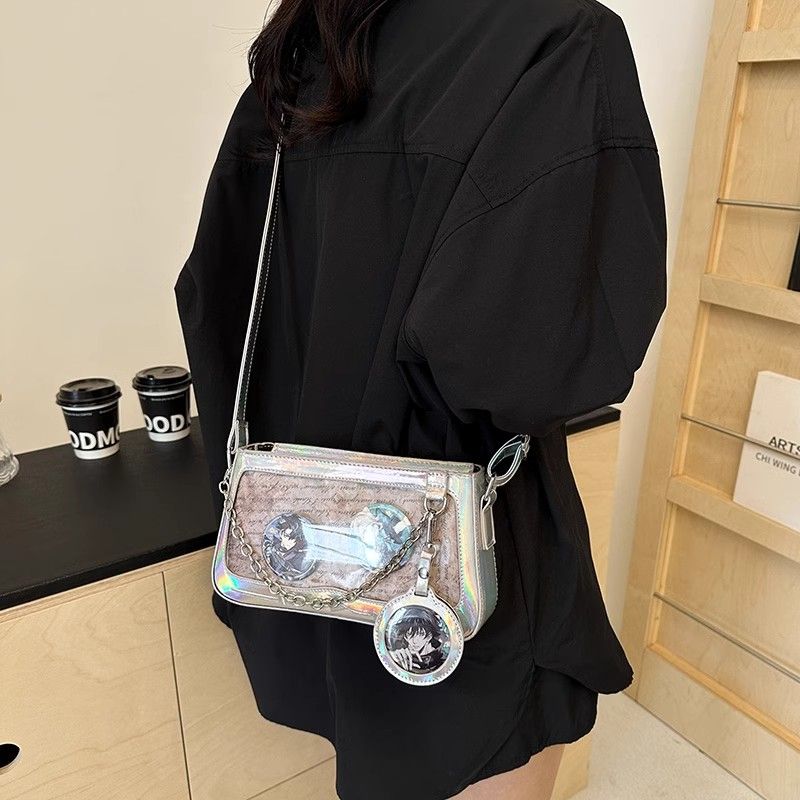 FOUR ONE Borsa a tracolla piccola quadrata trasparente da donna Spicy Wind Pain Sweet Cool Girl Heart_voghion.com