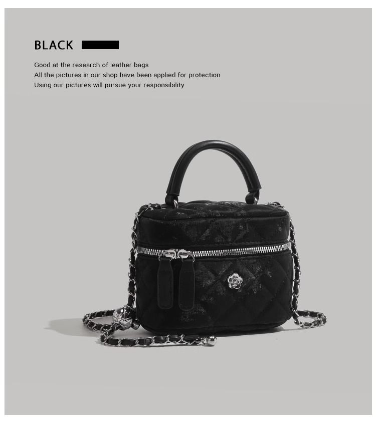 UR Camellia Ling Grid Chain pour femmes 2024 Nouvelle mode Sac à bandoulière simple polyvalent avec boîte à main_voghion.com